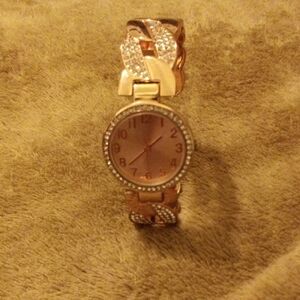 Rose Gold Women's Watch with Crystal Accents